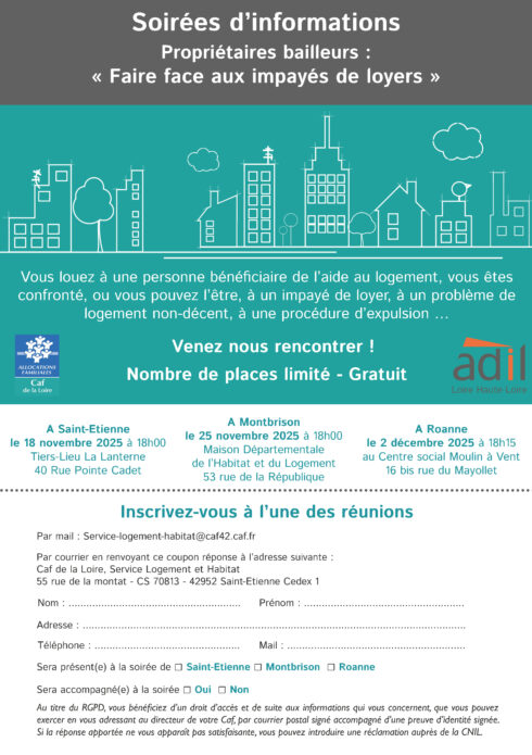 Soirées d'info "Faire face aux impayés de loyers"