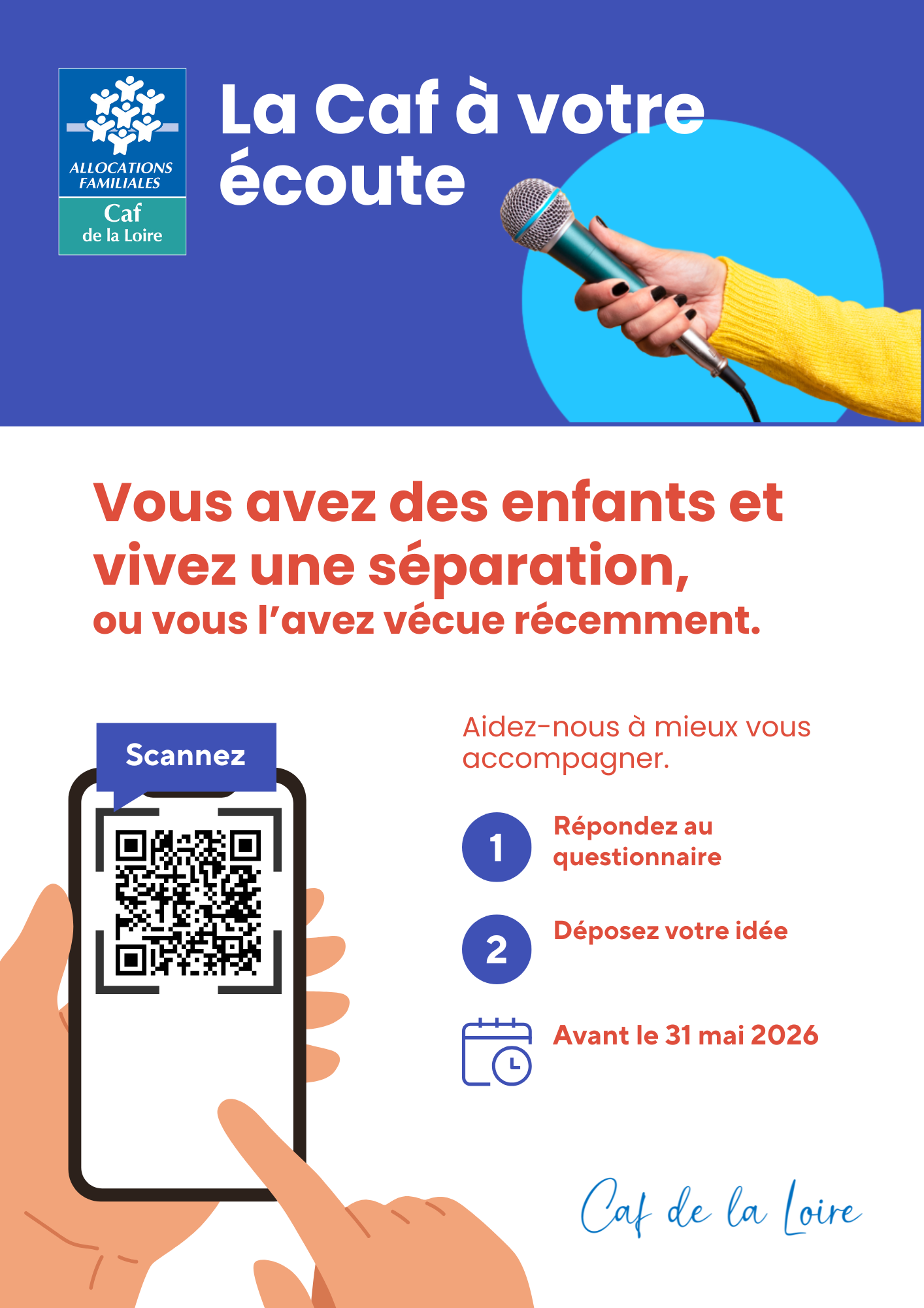 visuel affiche la caf a votre ecoute